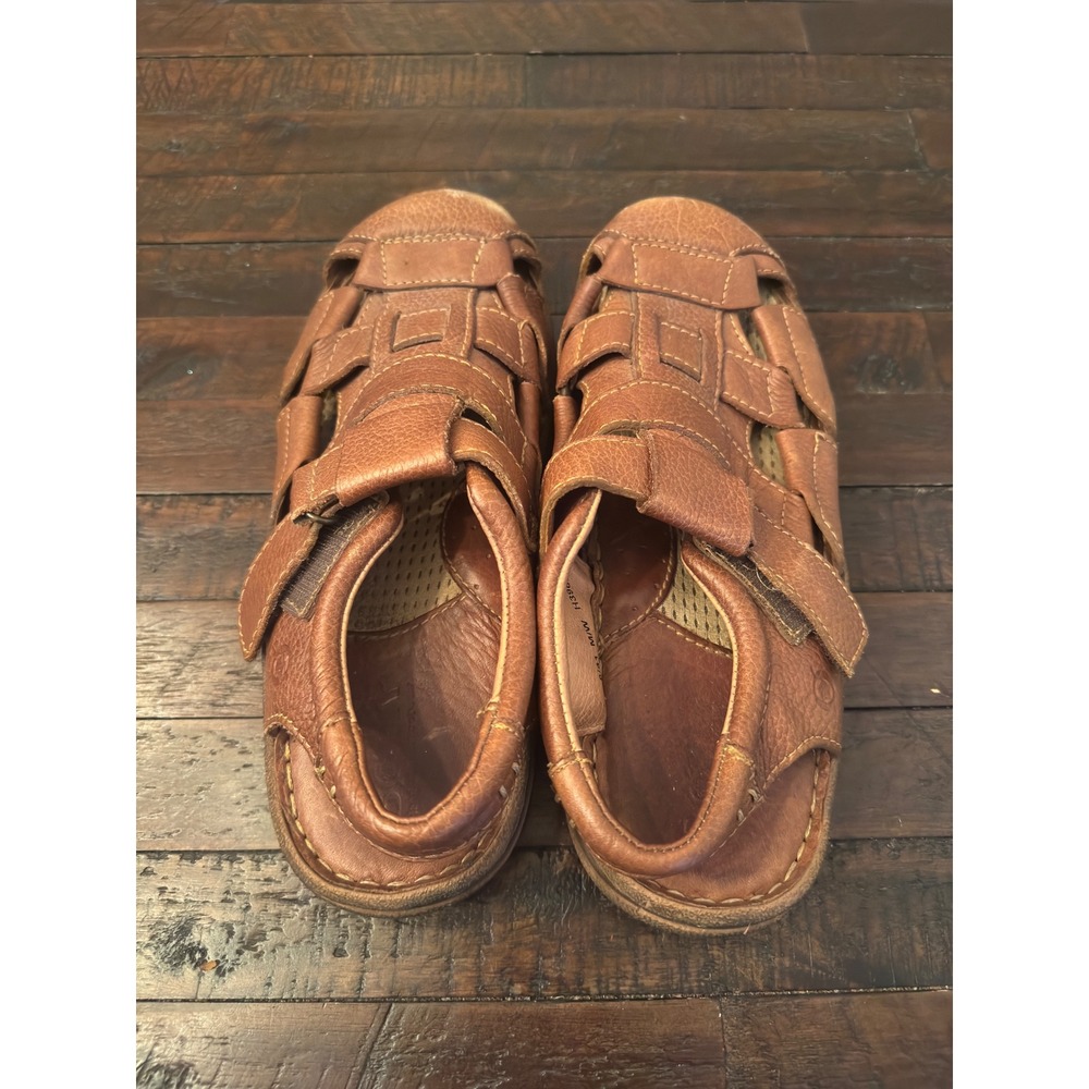 Born Mens Leather Fisherman Sandals Brown H39606 Size 8/41 - Picture 5 of 6